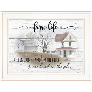 Farm Life 5 White Framed Print Wall Art - 606114068143