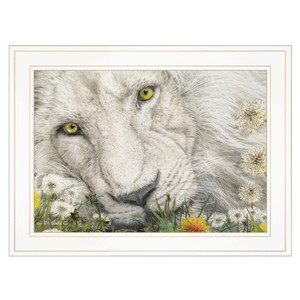 Dandy Lion 2 White Framed Print Wall Art - 606114045984