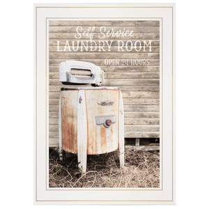 Laundry Room 1 White Framed Print Wall Art - 606114039181