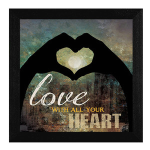 Love With All Your Heart 2 Black Framed Print Wall Art - 606114089469