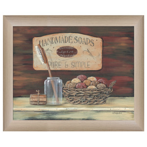 Handmade Soaps Brown Framed Print Bathroom Wall Art - 606114036845