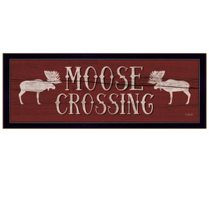 Moose Crossing Black Framed Print Wall Art - 606114042020
