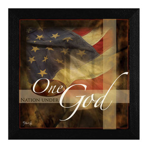One Nation Under God Black Framed Print Wall Art - 606114089353