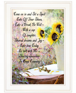 Sharing Sunshine 2 White Framed Print Wall Art - 606114071778