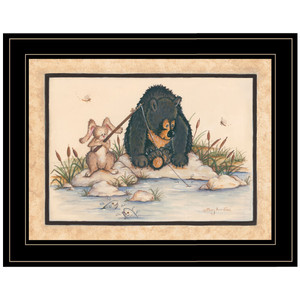 Gone Fishing 2 Black Framed Print Wall Art - 606114040934