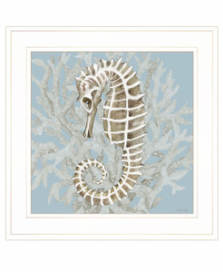 Coral Seahorse II 2 White Framed Print Wall Art - 606114050551