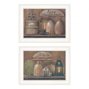 Set Of Two Americana Country Love Sentiment Framed Print Wall Art - 606114073420