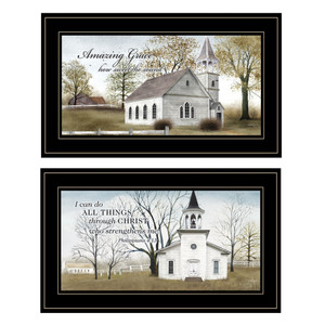 Set Of Two Amazing Grace 4 Black Framed Print Wall Art - 606114044628