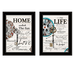Set Of Two Life Or Home 2 Black Framed Print Wall Art - 606114679561