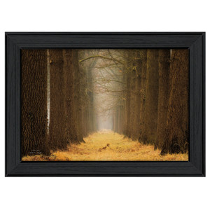Yellow Path Black Framed Print Wall Art - 606114041627