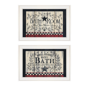 Set Of Two Hot Bath 6 White Framed Print Wall Art - 606114042846