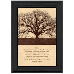 Life Is 6 Black Framed Print Wall Art - 606114064008