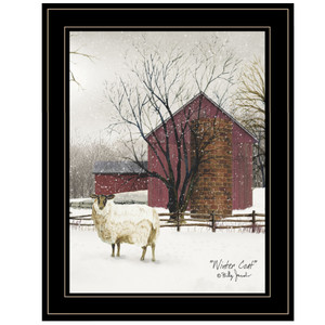 Winter Coat 2 Black Framed Print Wall Art - 606114047650