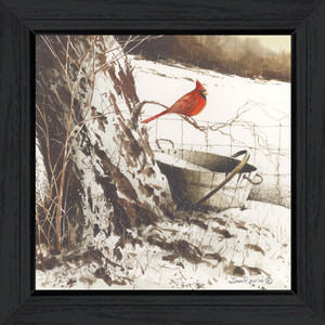 Country Cardinal Black Framed Print Wall Art - 606114089155