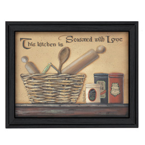 Seasoned With Love Black Framed Print Kitchen Wall Art - 606114157816