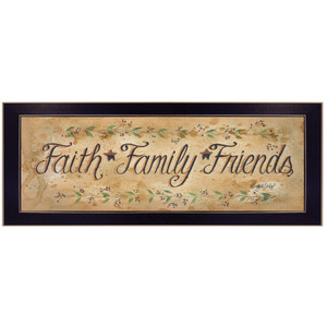 Faith Family Friends Black Framed Print Wall Art - 606114057703