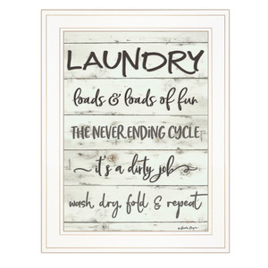 Laundry 1 White Framed Print Wall Art - 606114045182