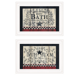 Set Of Two Hot Bath 4 White Framed Print Wall Art - 606114044659
