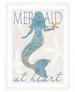 Mermaid At Heart 1 White Framed Print Wall Art - 606114051640