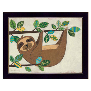 Hanging Sloth I 1 Black Framed Print Wall Art - 606114056782