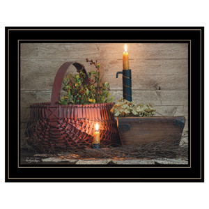 The Red Basket 2 Black Framed Print Wall Art - 606114036364