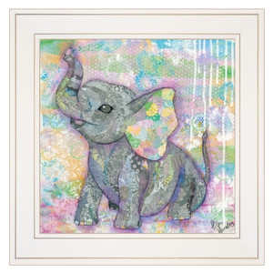 Elephant II 2 White Framed Print Wall Art - 606114046646
