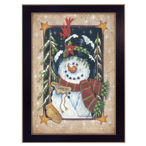 Feeding The Birds Black Framed Print Wall Art - 606114040613