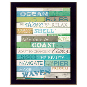 Ocean Rules 1 Black Framed Print Wall Art - 606114058571