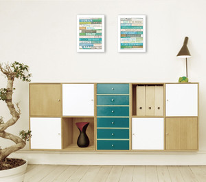 Set Of Two Live In The Present 2 White Framed Print Wall Art - 606114679042