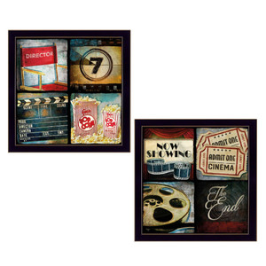 Set Of Two At The Movies Black Framed Print Wall Art - 606114679011
