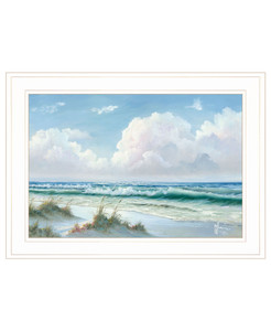 Beach 7 White Framed Print Wall Art - 606114051404