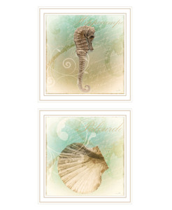 Set Of Two The Sea III And Sea IV 2 White Framed Print Wall Art - 606114054603
