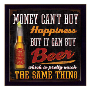 Money Cant Buy Happiness Black Framed Print Wall Art - 606114159520