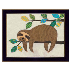 Hanging Sloth II 1 Black Framed Print Wall Art - 606114056805
