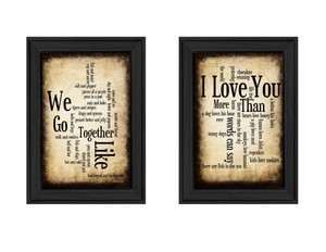 Set Of Two Sentiment Black Framed Print Wall Art - 606114678601