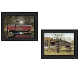 Set Of Two Bridges Black Framed Print Wall Art - 606114678687