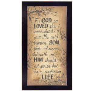 For God So Loved Black Framed Print Wall Art - 606114038221