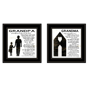 Set Of Two My Grandparents Are The Best 1 Black Framed Print Wall Art - 606114680420