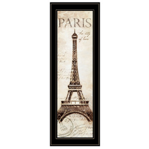 Paris Panel 2 Black Framed Print Wall Art - 606114037149