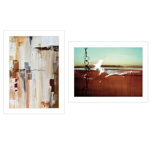 Set Of Two Abstract Flight 1 White Framed Print Wall Art - 606114680406