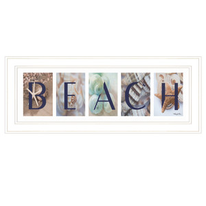 Beach 1 White Framed Print Wall Art - 606114044444