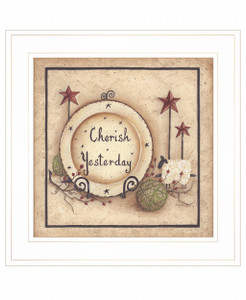 Cherish Yesterday 3 White Framed Print Wall Art - 606114072515