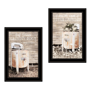 Set Of Two Laundry Room 2 Black Framed Print Bathroom Wall Art - 606114680512
