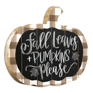 Fall Leaves And Pumpkins Please Unframed Print Wall Art - 606114060826
