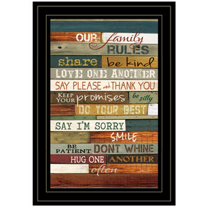 Our Family Rules 4 Black Framed Print Wall Art - 606114068624