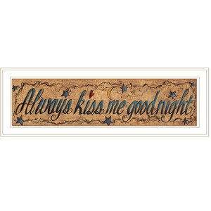 Always Kiss Me Goodnight 2 White Framed Print Wall Art - 606114064220