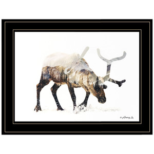 Arctic Reindeer 2 Black Framed Print Wall Art - 606114039839
