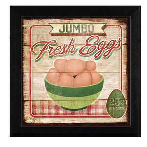 Jumbo Fresh Eggs Black Framed Print Wall Art - 606114041559