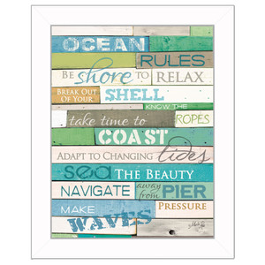 Ocean Rules 2 White Framed Print Wall Art - 606114058588