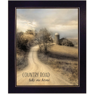 Country Road Take Me 2 Black Framed Print Wall Art - 606114158202